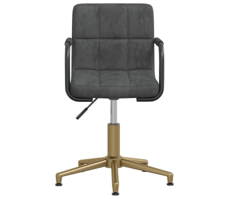 vidaXL Pasukama biuro kėdė, tamsiai pilkos spalvos, aksomas (334857)