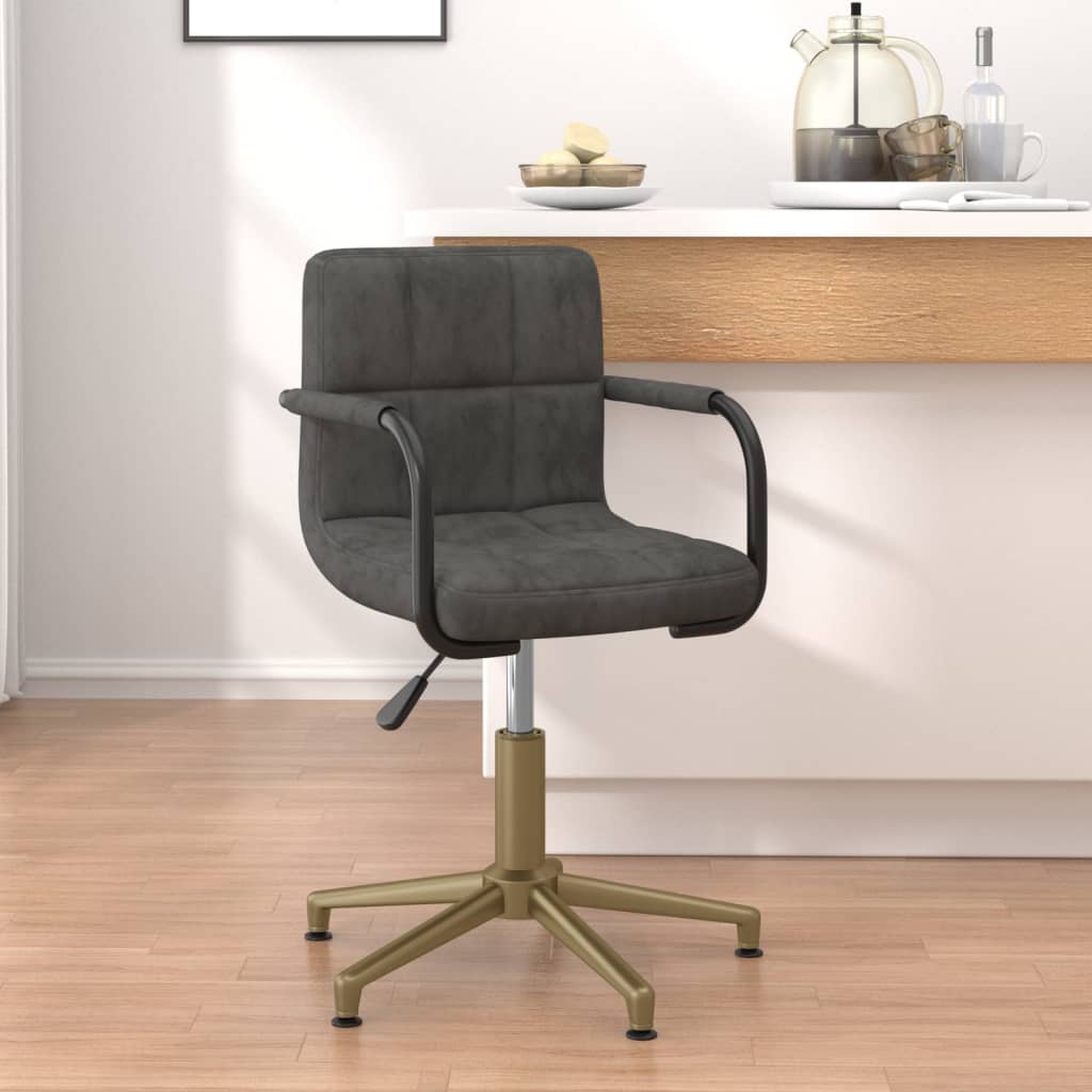 Pasukama biuro kėdė, tamsiai pilkos spalvos, aksomas (334857)