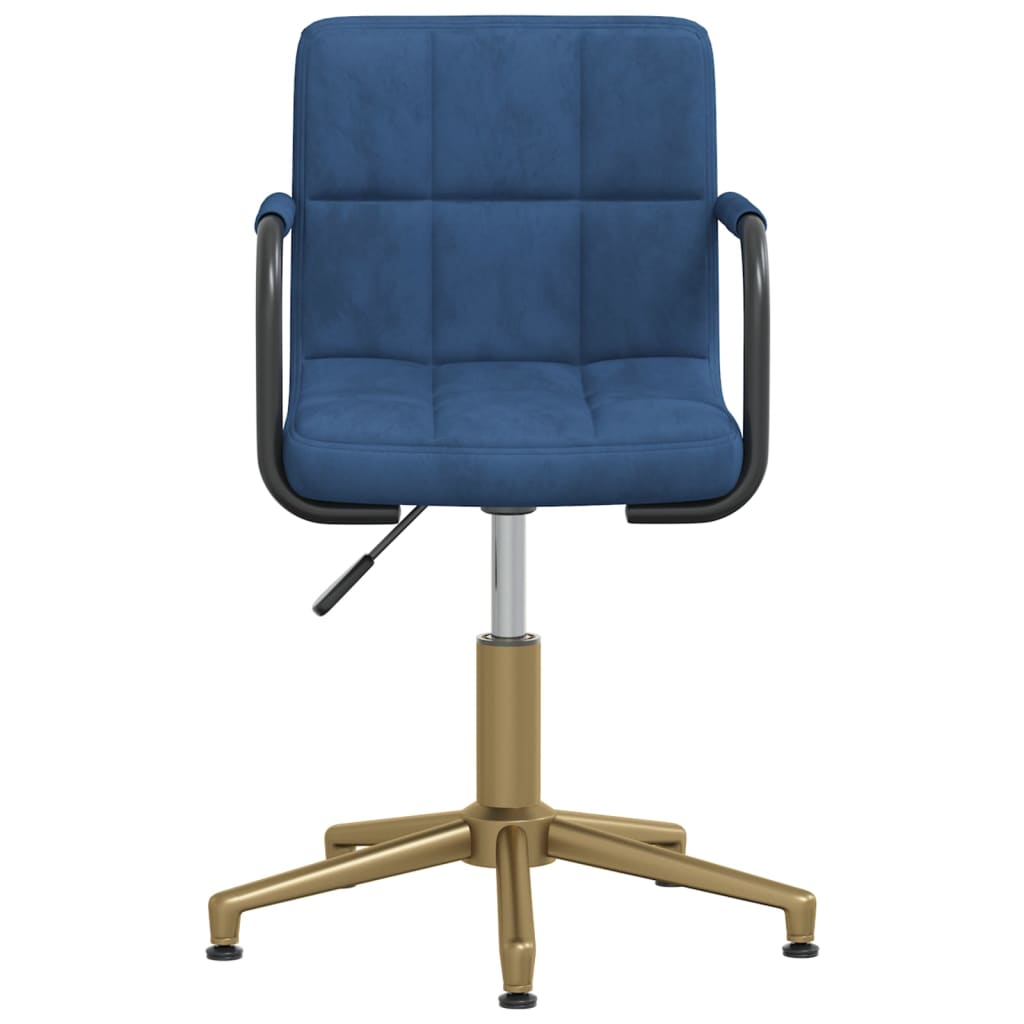 vidaXL Chaise pivotante de bureau Bleu Velours