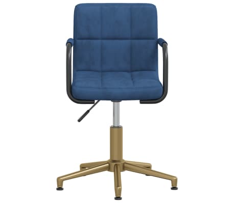 vidaXL Chaise pivotante de bureau Bleu Velours