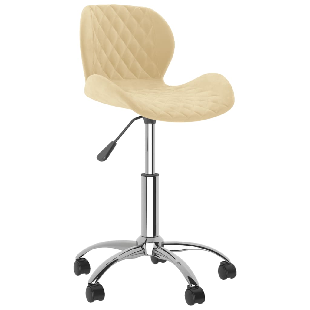 

vidaXL Eetkamerstoelen draaibaar 6 st fluweel crèmekleurig