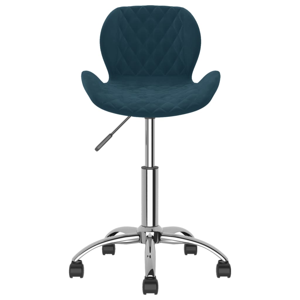 vidaXL Chaise pivotante de bureau Bleu Velours