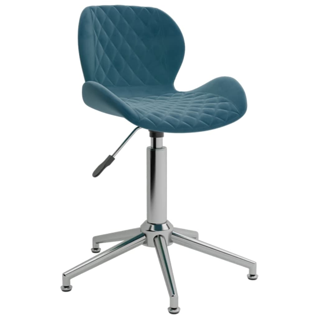 

vidaXL Eetkamerstoelen draaibaar 6 st fluweel blauw
