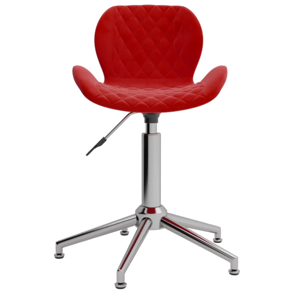 vidaXL Chaise pivotante de bureau Rouge bordeaux Velours