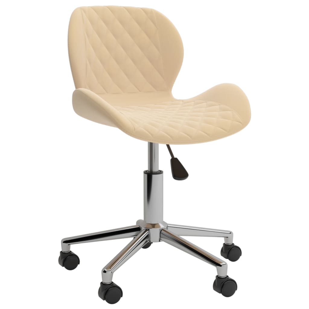 

vidaXL Eetkamerstoelen draaibaar 4 st fluweel crèmekleurig