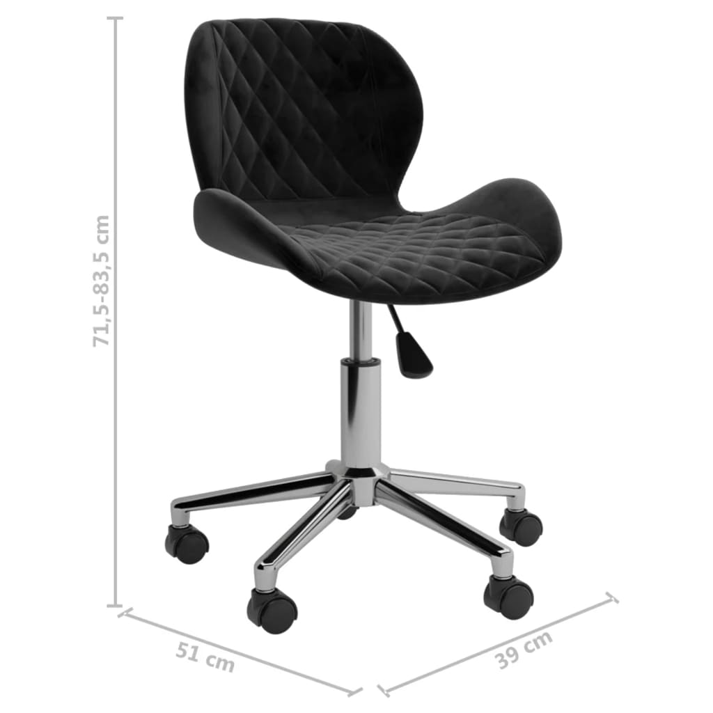 Otočná kancelárska stolička čierna zamatová
