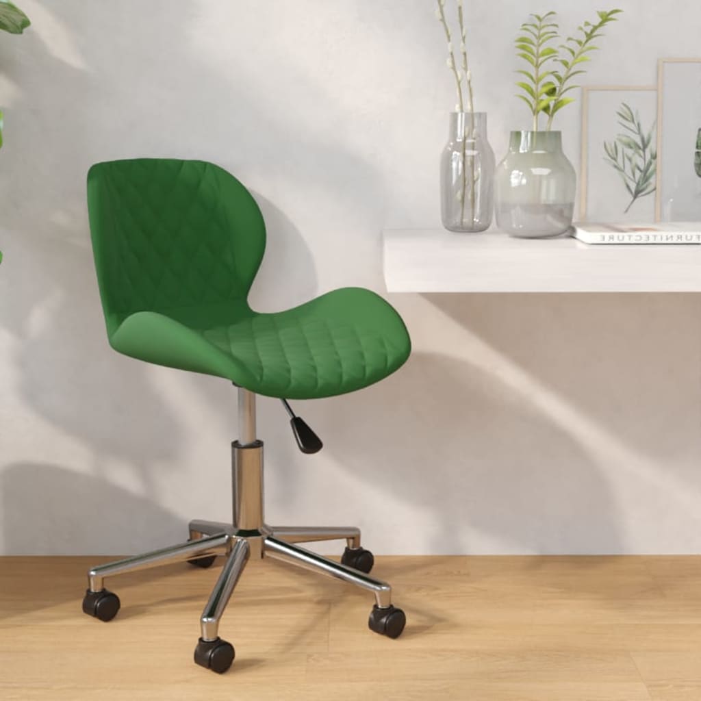 vidaXL Scaun de birou pivotant, verde închis, catifea vidaXL imagine noua 2022