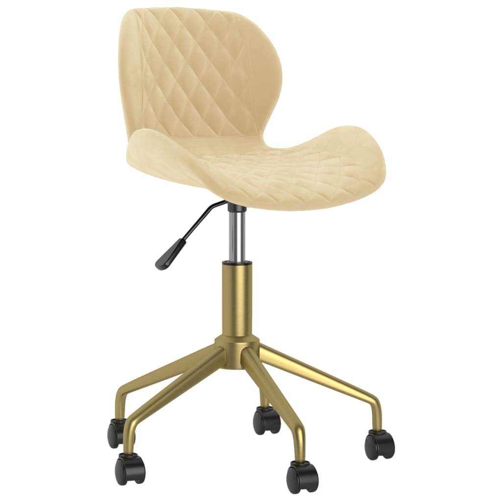 

vidaXL Eetkamerstoelen draaibaar 6 st fluweel crèmekleurig
