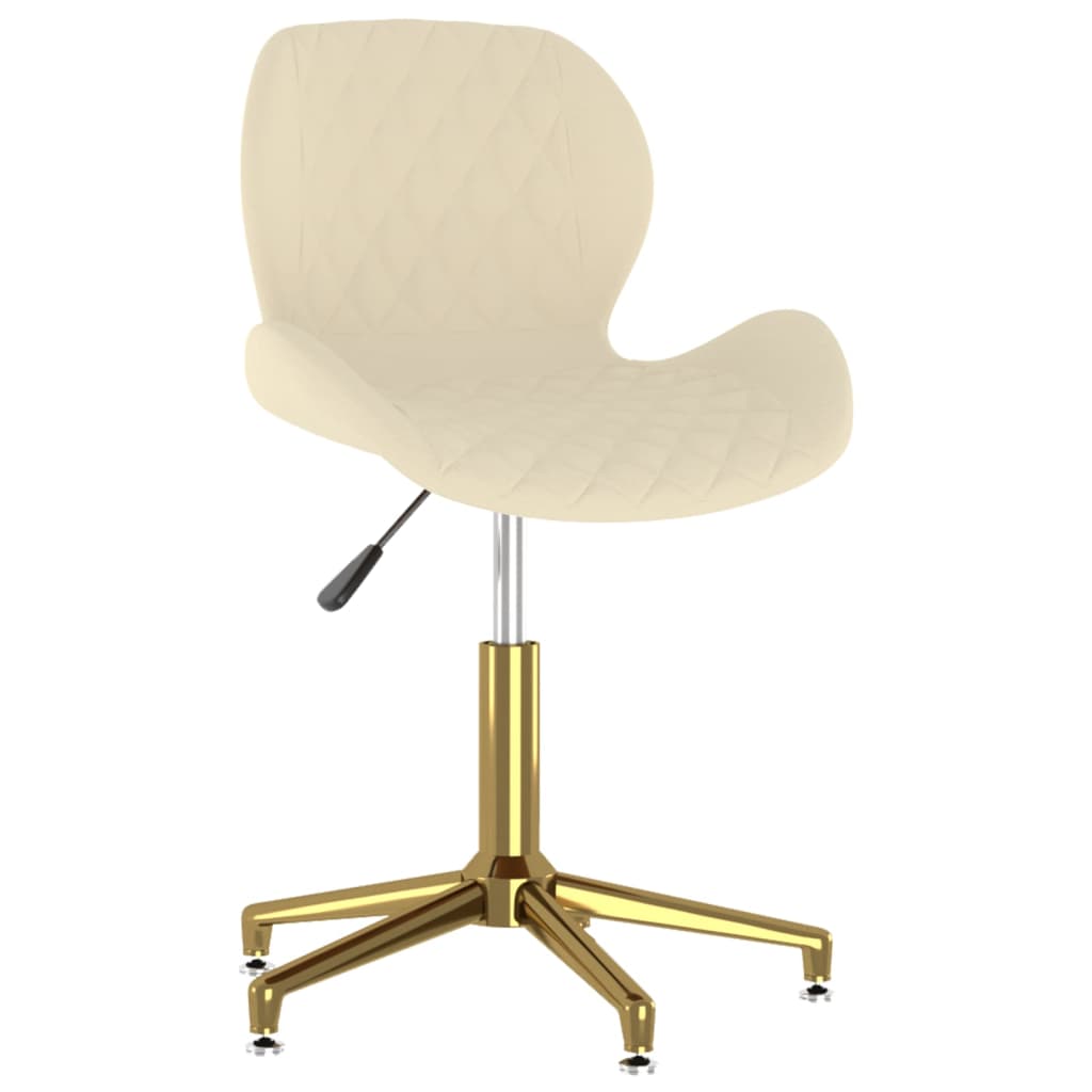 

vidaXL Eetkamerstoelen draaibaar 6 st fluweel crèmekleurig