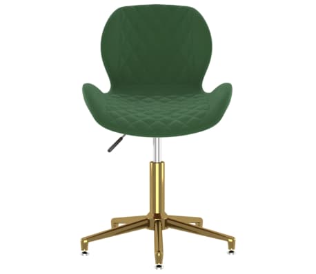 vidaXL Chaise pivotante de bureau Vert foncé Velours