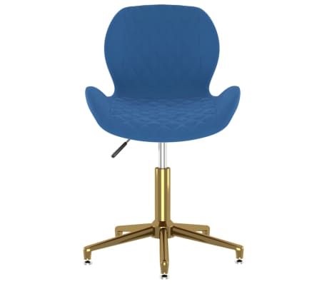 vidaXL Chaise pivotante de bureau Bleu Velours