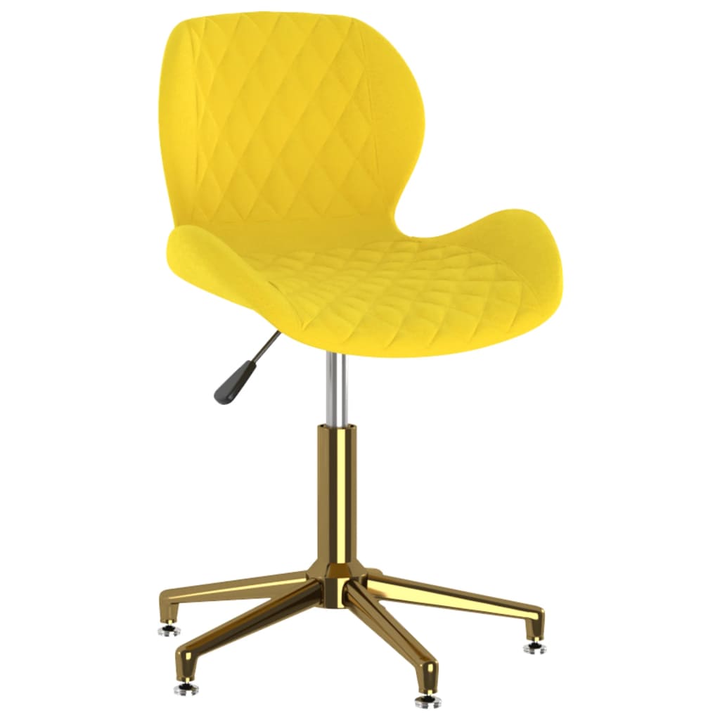 Pasukama biuro kėdė, geltonos spalvos, aksomas (330807)