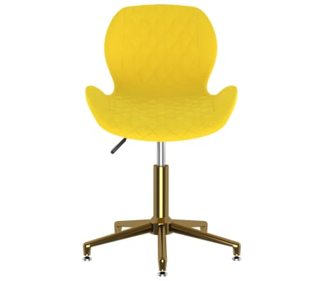 vidaXL Chaise pivotante de bureau Jaune Velours