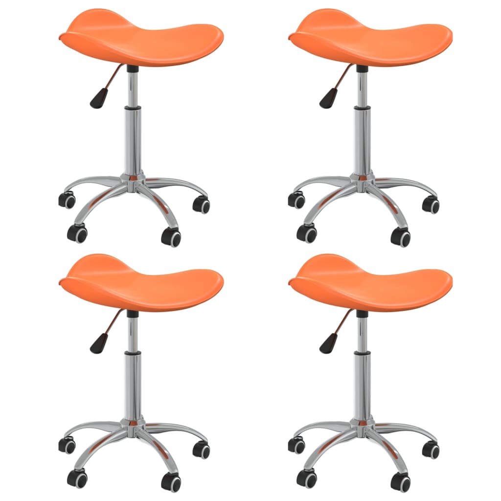 Chaises pivotantes à manger lot de 4 orange similicuir