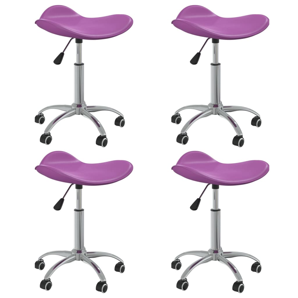 Chaises pivotantes à manger lot de 4 violet similicuir