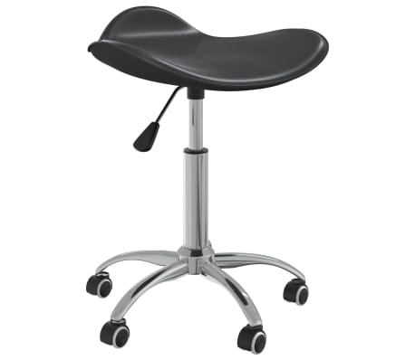 vidaXL Pasukamos valgomojo kėdės, 6vnt., juodos spalvos, dirbtinė oda