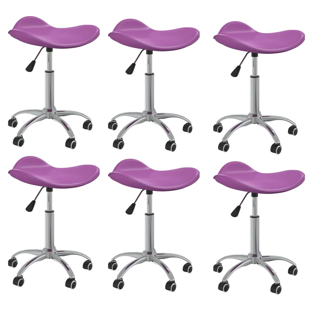 Otočné jedálenské stoličky 6 ks fialové umelá koža