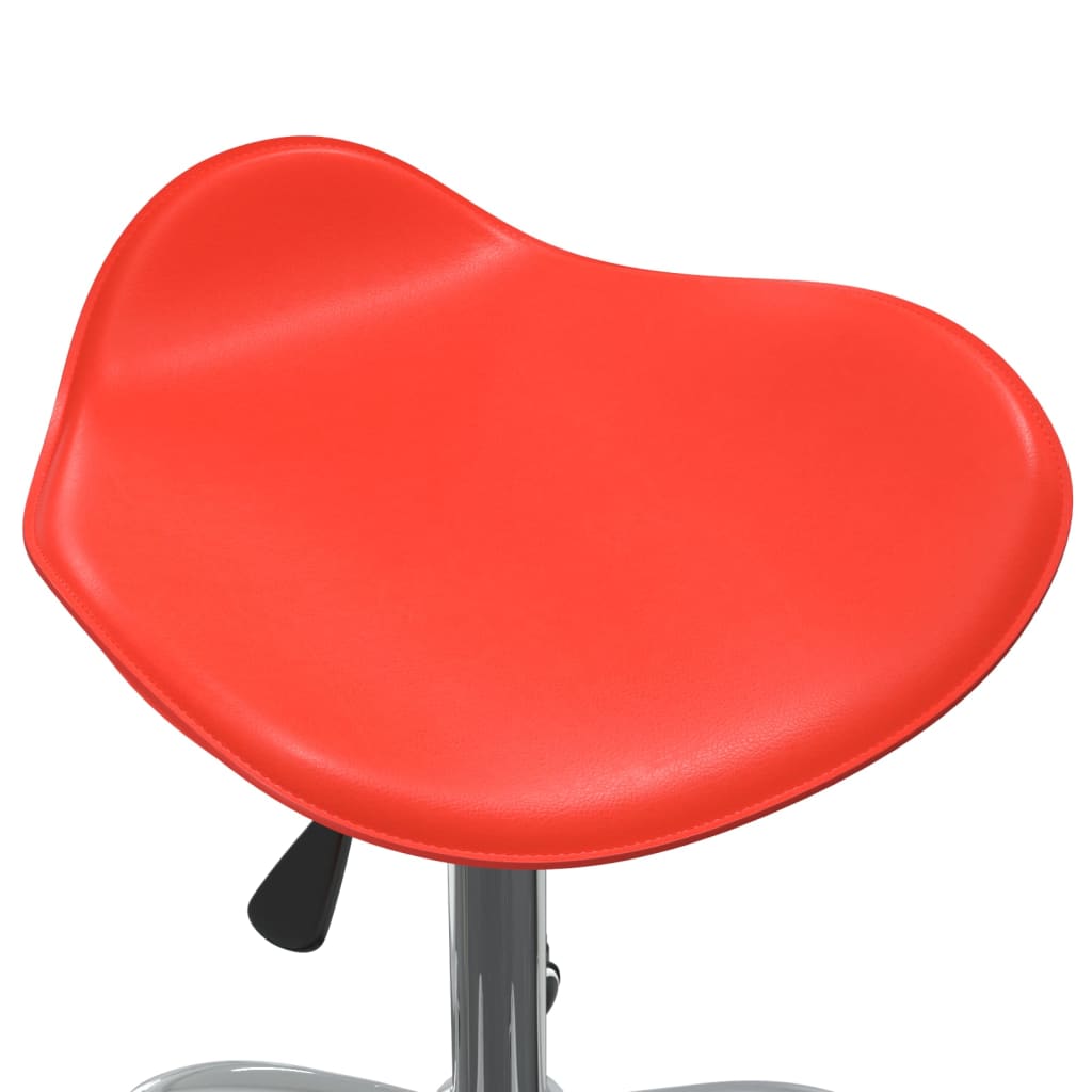 Otočná jídelní židle červená umělá kůže