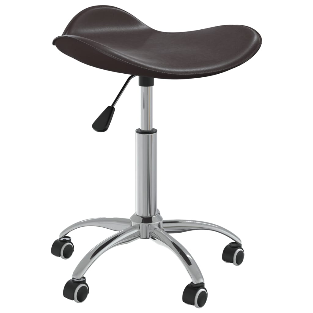 vidaXL Swivel Dining Chair Brown Faux Leather