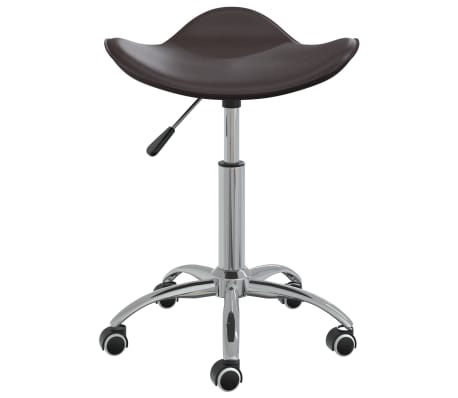 vidaXL Obrotowe krzesło stołowe, brązowe, obite sztuczną skórą