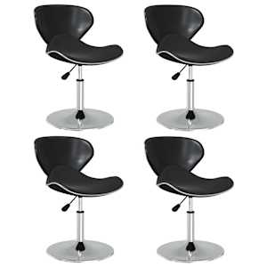 Jedilni stoli 4 kosi črno umetno usnje