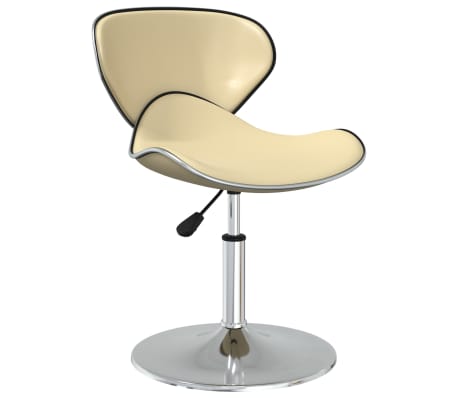 vidaXL Valgomojo kėdės, 4vnt., kreminės spalvos, dirbtinė oda