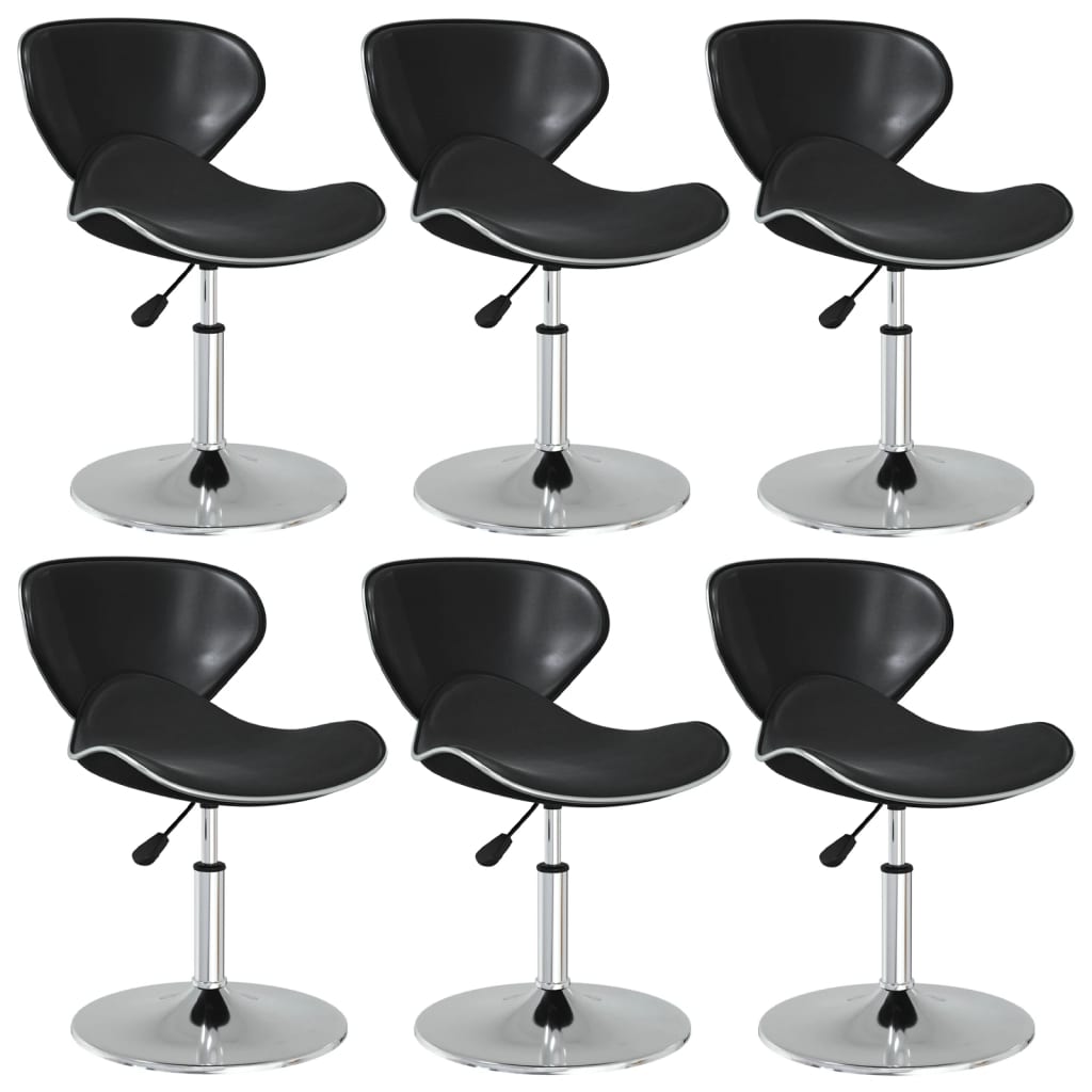 vidaXL Cadeiras de jantar 6 pcs couro artificial preto