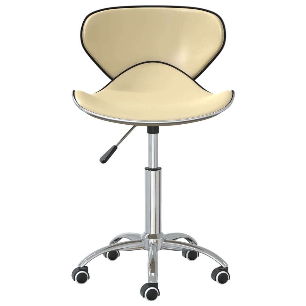 

vidaXL Eetkamerstoelen draaibaar 4 st kunstleer crèmekleurig