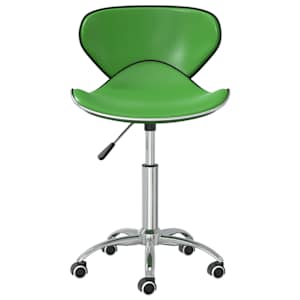 vidaXL Pasukamos valgomojo kėdės, 4vnt., žalios spalvos, dirbtinė oda