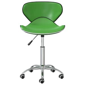 vidaXL Besisukančios valgomojo kėdės, 6vnt., žalios, dirbtinė oda