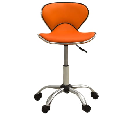 vidaXL Silla de oficina de cuero sintético naranja