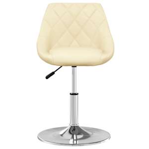 vidaXL Valgomojo kėdės, 4vnt., kreminės spalvos, dirbtinė oda