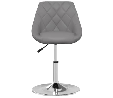 vidaXL Valgomojo kėdės, 4vnt., pilkos spalvos, dirbtinė oda