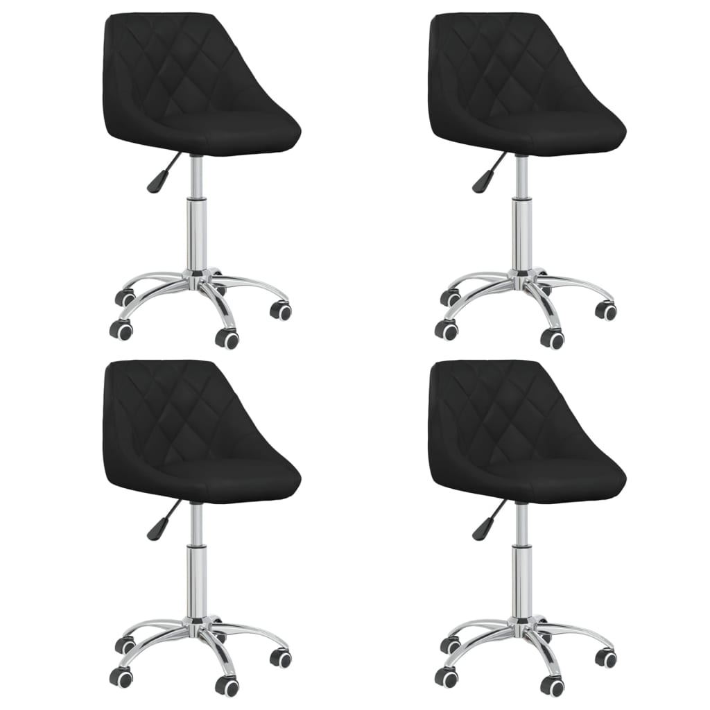 vidaXL Chaises pivotantes de salle à manger 4 pcs Noir Similicuir