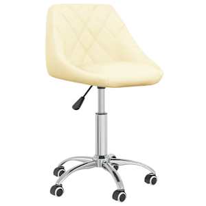vidaXL Pasukamos valgomojo kėdės, 6vnt., kreminės, dirbtinė oda
