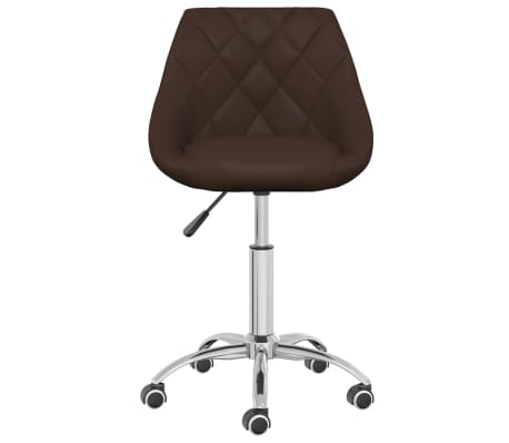 vidaXL Chaise pivotante de salle à manger Marron Similicuir