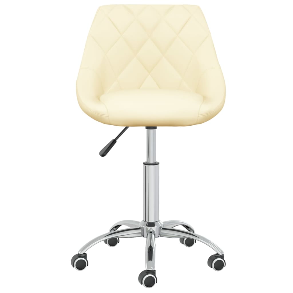 vidaXL Chaise pivotante de salle à manger Crème Similicuir