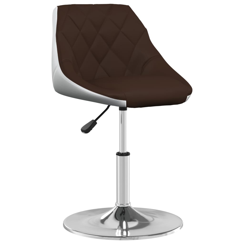 

vidaXL Eetkamerstoelen draaibaar 4 st kunstleer bruin en wit