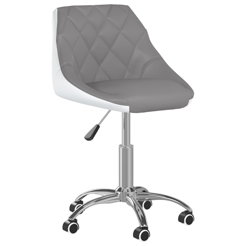 

vidaXL Eetkamerstoelen draaibaar 6 st kunstleer grijs en wit