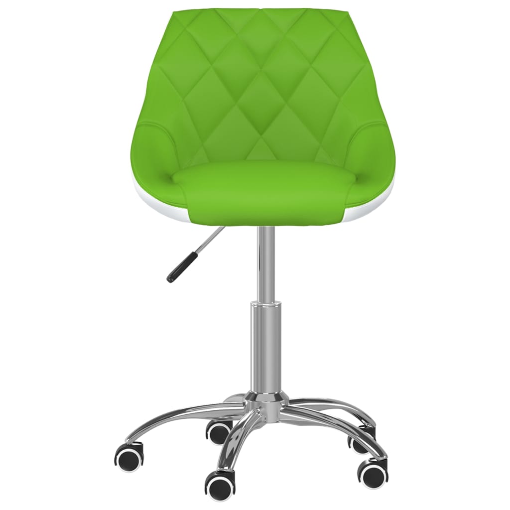 vidaXL Snurrbar matstol grön och vit konstläder