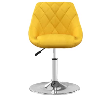 vidaXL Valgomojo kėdė, garstyčių geltonos spalvos, aksomas (335279)