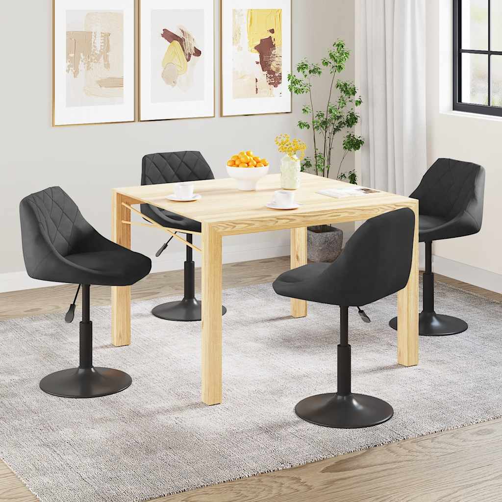 vidaXL Esszimmerstühle 4 Stk. Drehbar Schwarz Samt