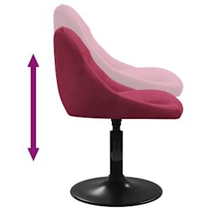 Vrtljivi jedilni stoli 4 kosi vinsko rdeč žamet - slika 7