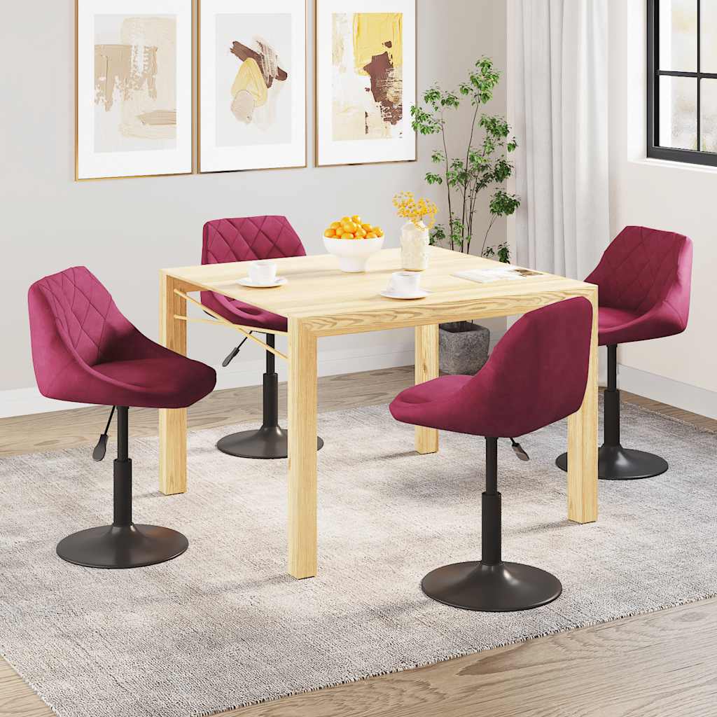 vidaXL Esszimmerstühle 4 Stk. Drehbar Weinrot Samt