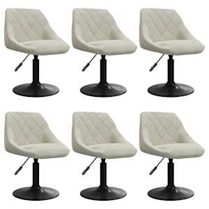 Vrtljivi jedilni stoli 6 kosov krem žamet - slika 2