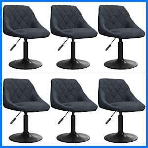 Vrtljivi jedilni stoli 6 kosov temno siv žamet - slika 2