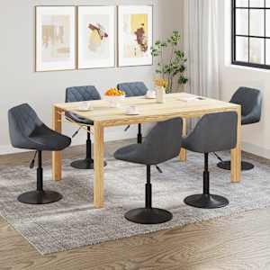 Vrtljivi jedilni stoli 6 kosov temno siv žamet