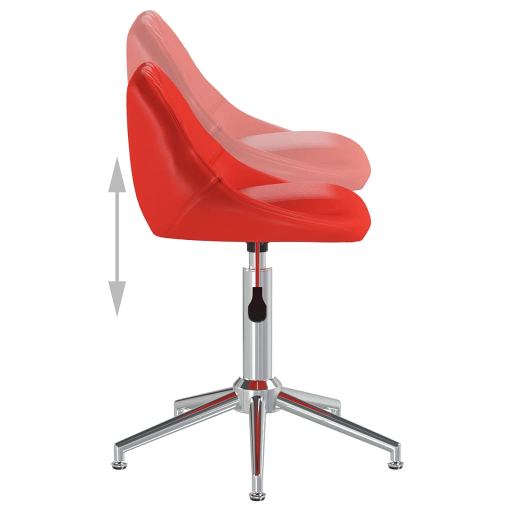 Pasukamos valgomojo kėdės, 4vnt., raudonos, dirbtinė oda | Stepinfit.lt