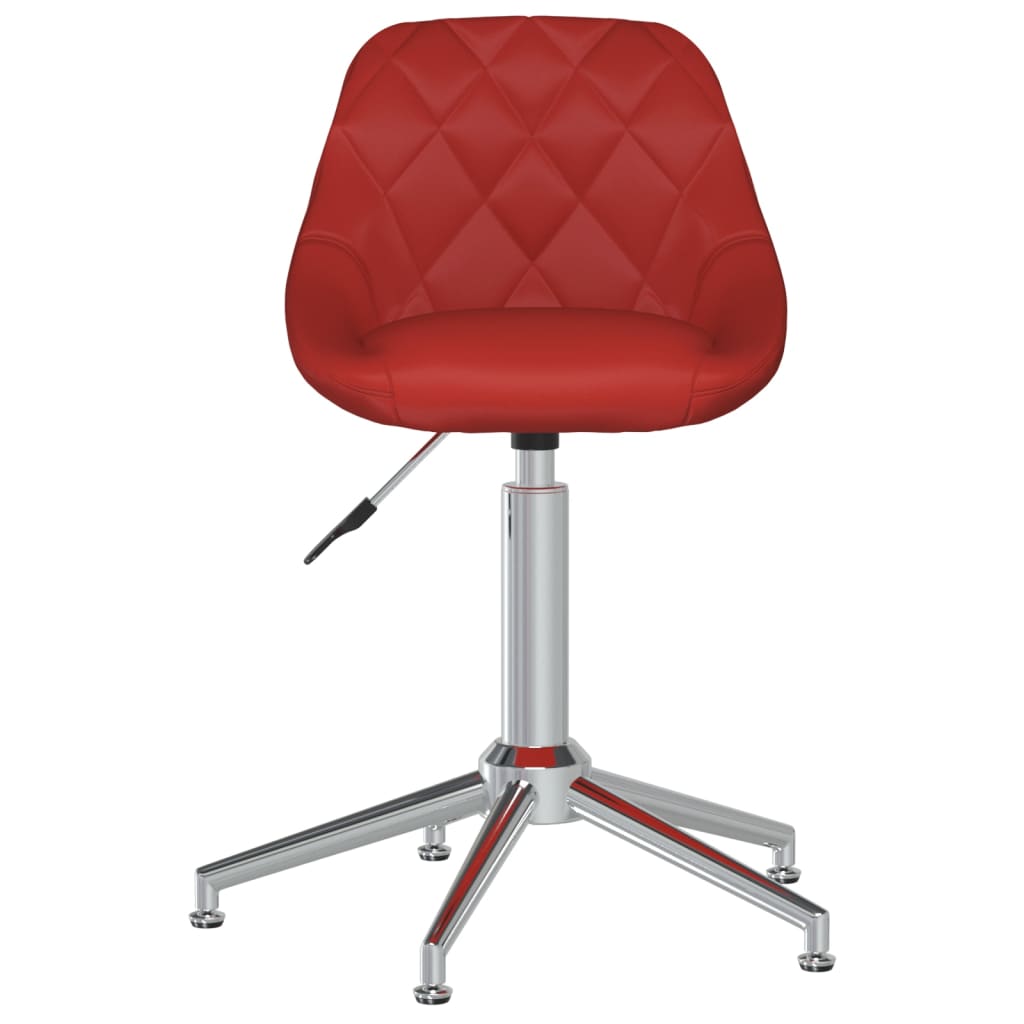 vidaXL Chaise pivotante à dîner Rouge bordeaux Similicuir