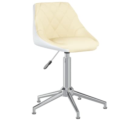 vidaXL Chaises à manger pivotantes lot de 4 crème et blanc similicuir